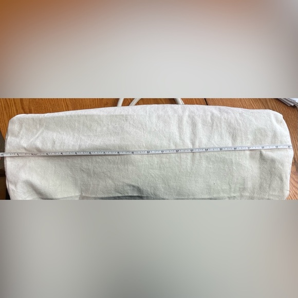 NWT PINK Victoria’s Secret Large Canvas Tote Duffel Bag Cream w/Black print. - Picture 6 of 11